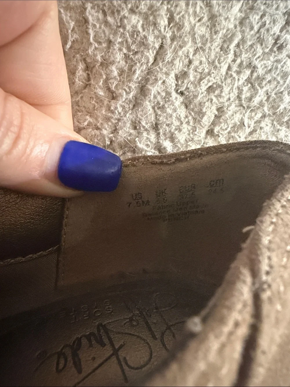 Life Stride Taupe Wedge Booties with Side Stud 7.5